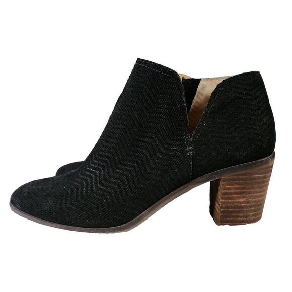 Lucky Brand Women's Black Suede Side Zip Cinder Pickla Booties Size 9.5 - Picture 2 of 9